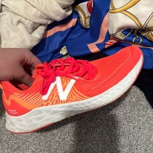 orange new balance sneakers tennis shoes